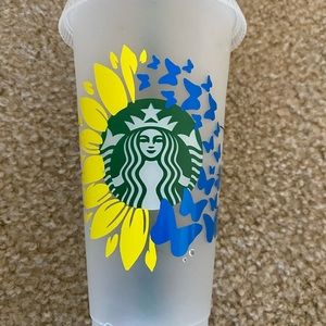 Sunflower and butterflies Starbucks cup